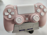 Custom Pink Elegance: Personalized PS4 Controller with White Buttons