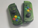 Custom Clear Green Joy-Con Controller for Nintendo Switch – Mixed Button Colors