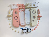 Custom Nintendo Switch JoyCon Mandy Pink & Light Cream Joycon Controller Shell with Buttons DIV Kit