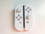 Custom Nintendo Switch JoyCon White Shell with Sakura Pink & Pastel Hearts Buttons Controllers