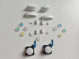Customize Your Game: White & Mix Glass Replacement Buttons Set for Nintendo Switch Joy-Con Controllers – Enhance Style and Functionality with this High-Quality Button Upgrade Kit.