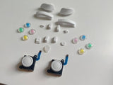Customize Your Game: White & Mix Glass Replacement Buttons Set for Nintendo Switch Joy-Con Controllers – Enhance Style and Functionality with this High-Quality Button Upgrade Kit.