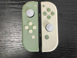 Custom Nintendo Switch JoyCon Matcha Green & Light Cream Joycon Controller Shell with Buttons