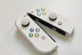 Custom Nintendo Switch JoyCon White Shell with Sakura Pink & Pastel Hearts Buttons