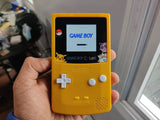 Custom Gameboy Color: Solid Yellow Shell, White Buttons, Backlit Display