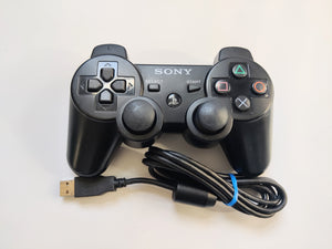 Genuine Sony PS3 Controller in Sleek Black – Complete with Rechargeable Cable for Seamless Gaming Enjoyment!