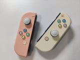 Unique Nintendo Switch JoyCon: Mandy Pink Cream Shell with Pastel Hearts Buttons – Stand out with Custom Controllers!