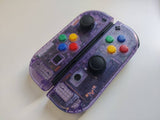 Custom Nintendo Switch JoyCon Clear purple shell with Mix Color Buttons Controller