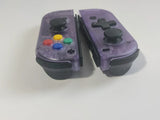 Nintendo Switch JoyCon Customization Controller Purple Clear Shell with D-Pad & Colorful Buttons