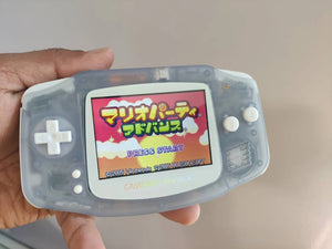 Gameboy Advance Clear Glacier with white Buttons IPS V2 MOD 10 Level Brightness Level