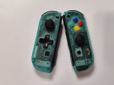 Clear Emerald Elegance: Custom Nintendo Switch JoyCon with Mix Color Buttons – Upgrade Your Gaming Experience in Style!