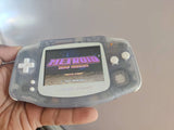 Gameboy Advance Clear Glacier with white Buttons IPS V2 MOD 10 Level Brightness Level