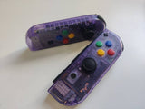 Custom Nintendo Switch JoyCon Clear purple shell with Mix Color Buttons Controller