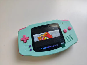 Gameboy Advance Pastel Green with Light Pink Buttons IPS V2 MOD 10 Level Brightness Level
