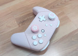 Custom Nintendo Switch Pro Controller Sakura Pink with White Button
