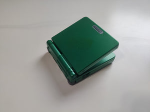 Rayquaza Edition: Green Nintendo Game Boy Advance GBA SP IPS MOD with Adjustable Brightness - Enhanced Gaming Experience!