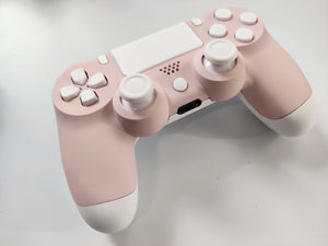 Custom Pink Elegance: Personalized PS4 Controller with White Buttons