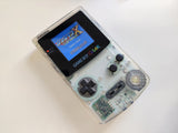 Custom Gameboy Color: Clear White Authentic Shell & Buttons with Backlit Display