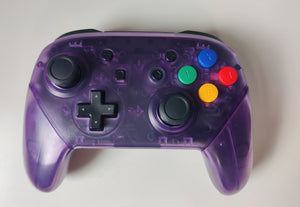 Nintendo Switch Pro Controller: Clear Purple with Vibrant Button Mix