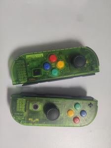 Custom Clear Green Joy-Con Controller for Nintendo Switch – Mixed Button Colors