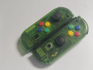 Custom Clear Green Joy-Con Controller for Nintendo Switch – Mixed Button Colors