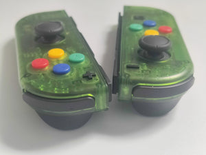Custom Clear Green Joy-Con Controller for Nintendo Switch – Mixed Button Colors