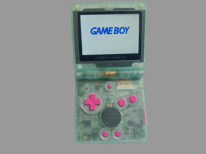 Glow Green Game Boy Advance SP (GBA SP) Console V5 Laminated IPS LCD Screen with 10-Level Backlit