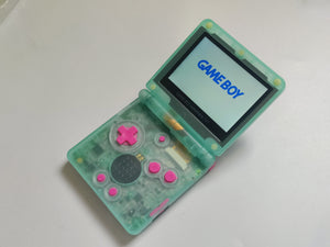 Glow Green Game Boy Advance SP (GBA SP) Console V5 Laminated IPS LCD Screen with 10-Level Backlit