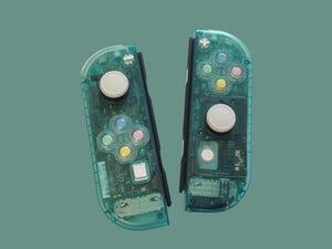 Custom Clear Emerald Joy-Con Controller for Nintendo Switch – Mixed Button Colors
