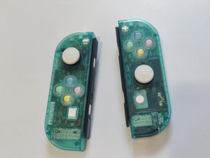 Custom Clear Emerald Joy-Con Controller for Nintendo Switch – Mixed Button Colors