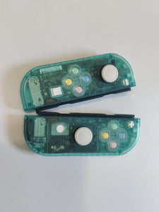 Custom Clear Emerald Joy-Con Controller for Nintendo Switch – Mixed Button Colors