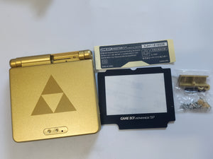 Nintendo Game Boy Advance SP Zelda Triforce Replacement Housing Shell Screen Lens GBA SP