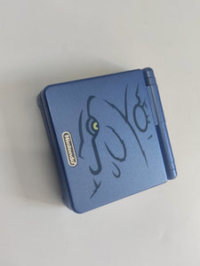 Blue Pokemon Kyogre  Game Boy Advance SP (GBA SP) Console V2 IPS LCD Screen with 10-Level Backlit