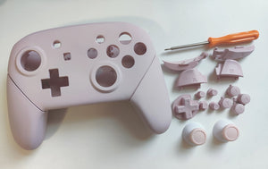 Custom Nintendo Switch Pro Controller Sakura Pink Shell Replacement with Hand grips