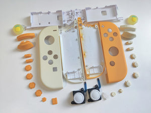 Custom Nintendo Switch JoyCon light Cream & Yellow Joycon Controller Shell with Buttons DIV Kit