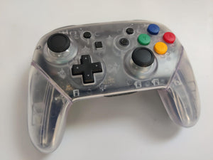 Custom Clear White Nintendo Switch Pro Controller with Mixed Color Buttons