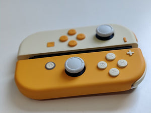 Custom Nintendo Switch JoyCon Cream Yellow Shell with Mix Yellow Cream Buttons Controllers