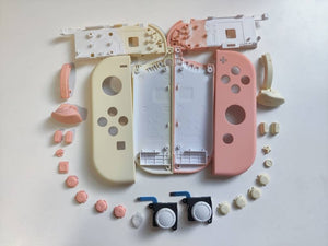 Custom Nintendo Switch JoyCon Mandy Pink & Light Cream Joycon Controller Shell with Buttons DIV Kit