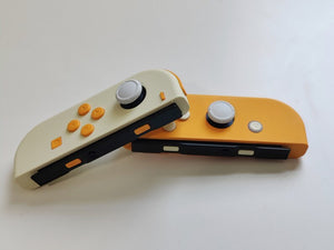 Custom Nintendo Switch JoyCon Cream Yellow Shell with Mix Yellow Cream Buttons Controllers