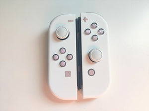 Custom Nintendo Switch JoyCon White Shell with Sakura Pink & Pastel Hearts Buttons Controllers