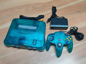 Authentic* Nintendo 64 N64 Console System Transparent Clear Blue Both Japan & US PLAY With One Controller