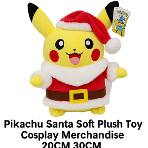Pikachu Santa Claus Plush Toy – Christmas Cosplay Stuffed Doll 20CM 30CM Collectible Gift