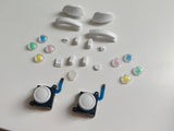 Customize Your Game: White & Mix Glass Replacement Buttons Set for Nintendo Switch Joy-Con Controllers – Enhance Style and Functionality with this High-Quality Button Upgrade Kit.