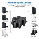 PS4 Controller Dual USB Charging Dock Station with LED Indicator