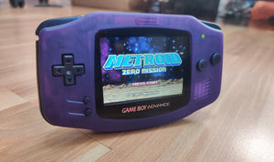 Gameboy Advance Clear Purple IPS V2 MOD 10 Level Brightness Level