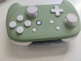Custom Nintendo Switch Pro Controller Matcha Green Replacement Shell & White Buttons with Hand grips