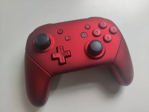 Custom Nintendo Switch Pro Controller Velvet Red Replacement Shell & Red Buttons with Hand grips