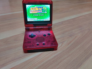 Gameboy Advance SP Transparent Clear Red IPS V2 Screen Mod