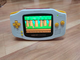 Gameboy Advance Solid White with yellow Buttons IPS V2 MOD 10 Level Brightness Level