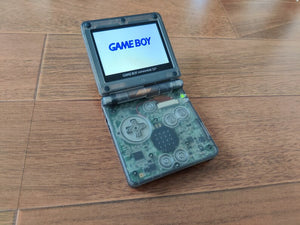 Custom GBA SP IPS V2 Screen Clear Black with Clear Black Buttons Modded with 10 level brightness adjustment